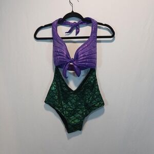 Swimsuit Ariel Mermaid beach swim bathing suit 90s sparkle rave festival flirty